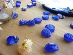 Piedras azules para decoraciones
