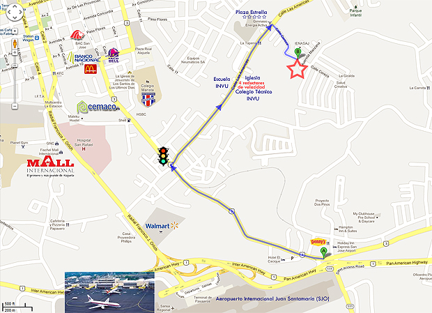 Mapa de nuestra ubicación en Villas de Alicante, Alajuela.